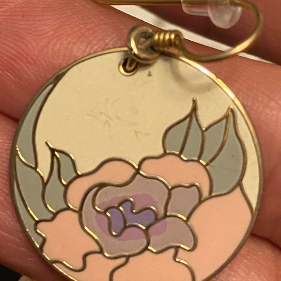 VINTAGE Laurel Burch “ Garden Rose “ earrings - Picture 2 of 5
